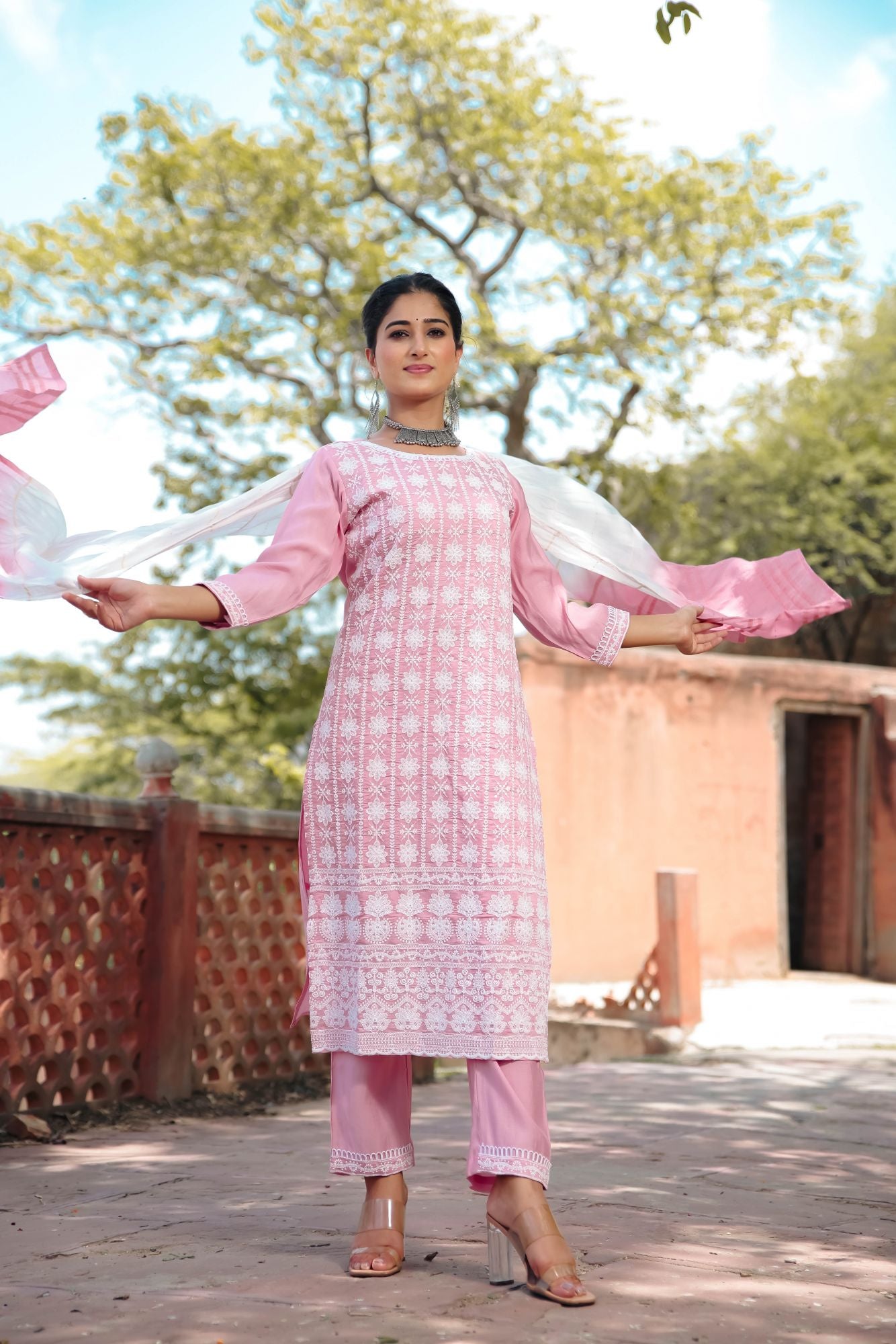 Beautiful Lucknowi Chikankari Embroidery Printed Cotton Kurti For Women And  Girl | eBay